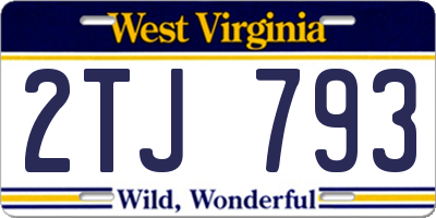 WV license plate 2TJ793