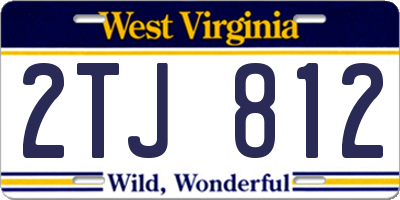 WV license plate 2TJ812