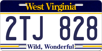 WV license plate 2TJ828