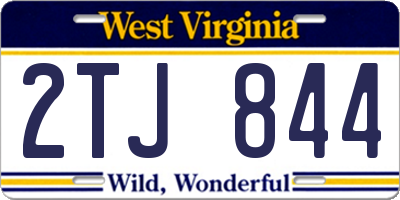 WV license plate 2TJ844