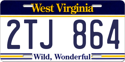 WV license plate 2TJ864