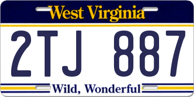 WV license plate 2TJ887