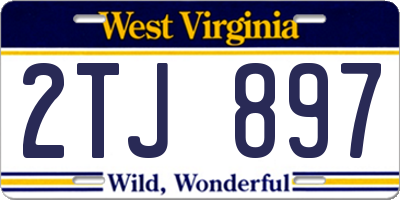 WV license plate 2TJ897