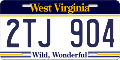 WV license plate 2TJ904