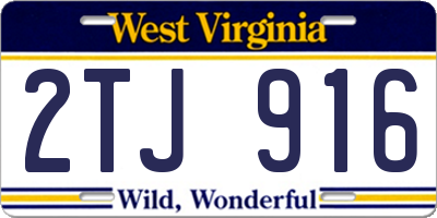 WV license plate 2TJ916