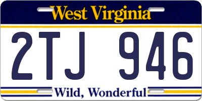 WV license plate 2TJ946
