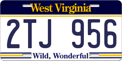 WV license plate 2TJ956