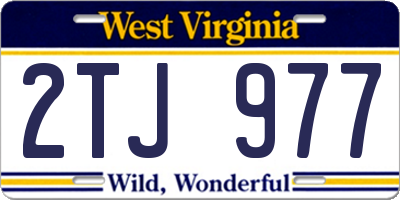 WV license plate 2TJ977