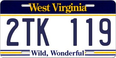 WV license plate 2TK119