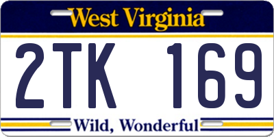 WV license plate 2TK169