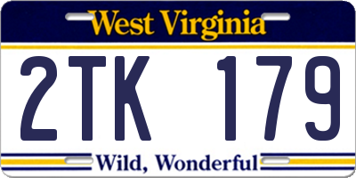 WV license plate 2TK179