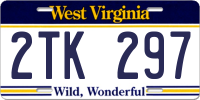 WV license plate 2TK297