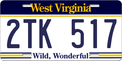 WV license plate 2TK517