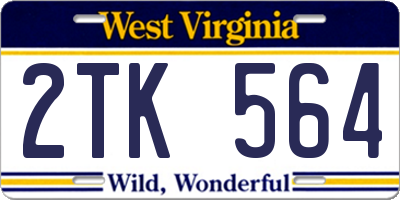 WV license plate 2TK564
