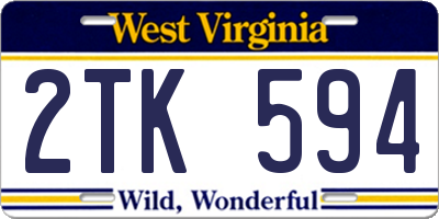 WV license plate 2TK594