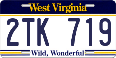 WV license plate 2TK719