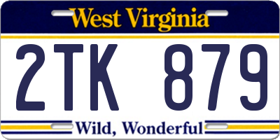 WV license plate 2TK879