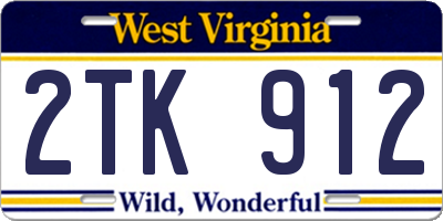 WV license plate 2TK912