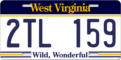 WV license plate 2TL159