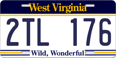 WV license plate 2TL176