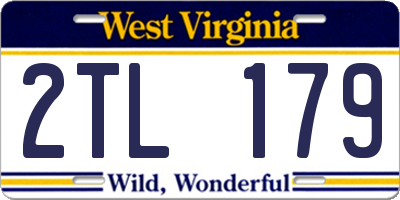 WV license plate 2TL179
