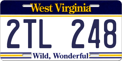 WV license plate 2TL248