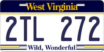 WV license plate 2TL272