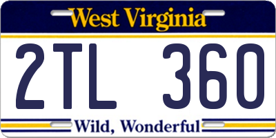 WV license plate 2TL360