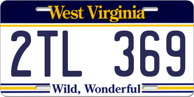 WV license plate 2TL369