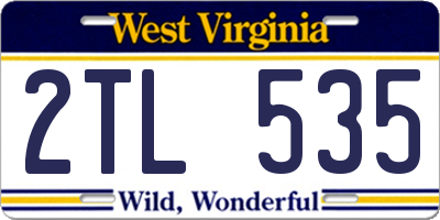 WV license plate 2TL535