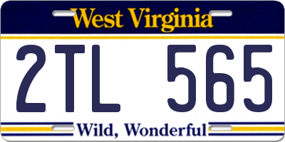 WV license plate 2TL565
