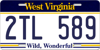 WV license plate 2TL589