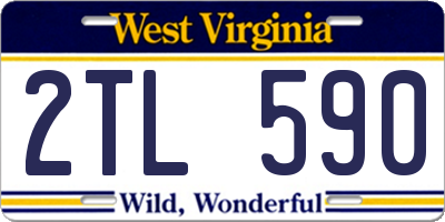 WV license plate 2TL590