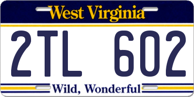 WV license plate 2TL602