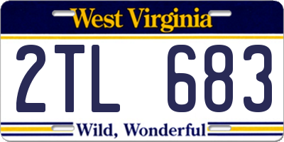 WV license plate 2TL683