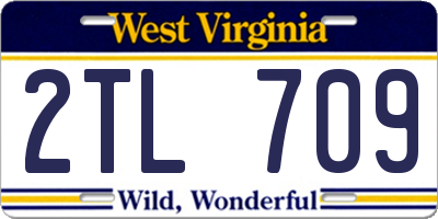 WV license plate 2TL709