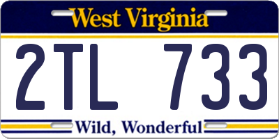 WV license plate 2TL733