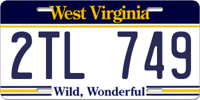 WV license plate 2TL749