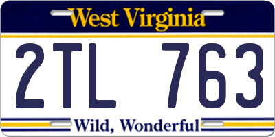 WV license plate 2TL763