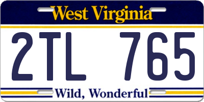 WV license plate 2TL765