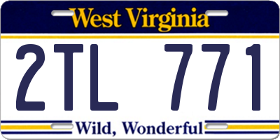 WV license plate 2TL771