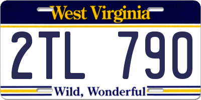 WV license plate 2TL790