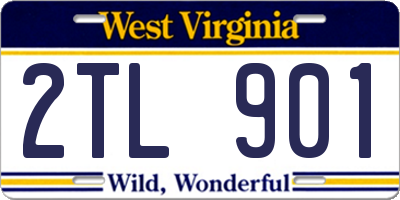 WV license plate 2TL901