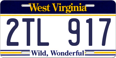 WV license plate 2TL917