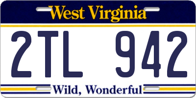 WV license plate 2TL942
