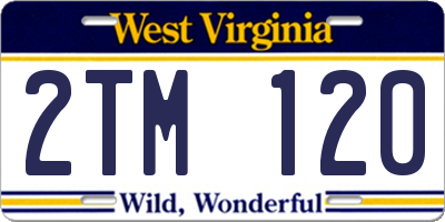 WV license plate 2TM120