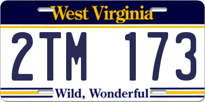 WV license plate 2TM173