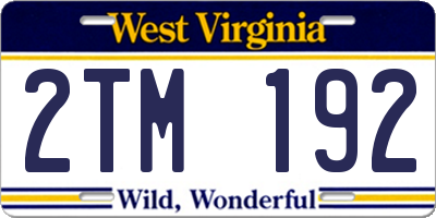 WV license plate 2TM192