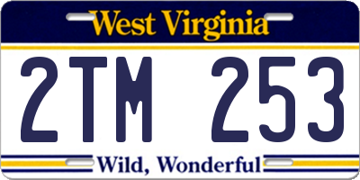 WV license plate 2TM253
