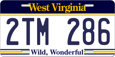 WV license plate 2TM286